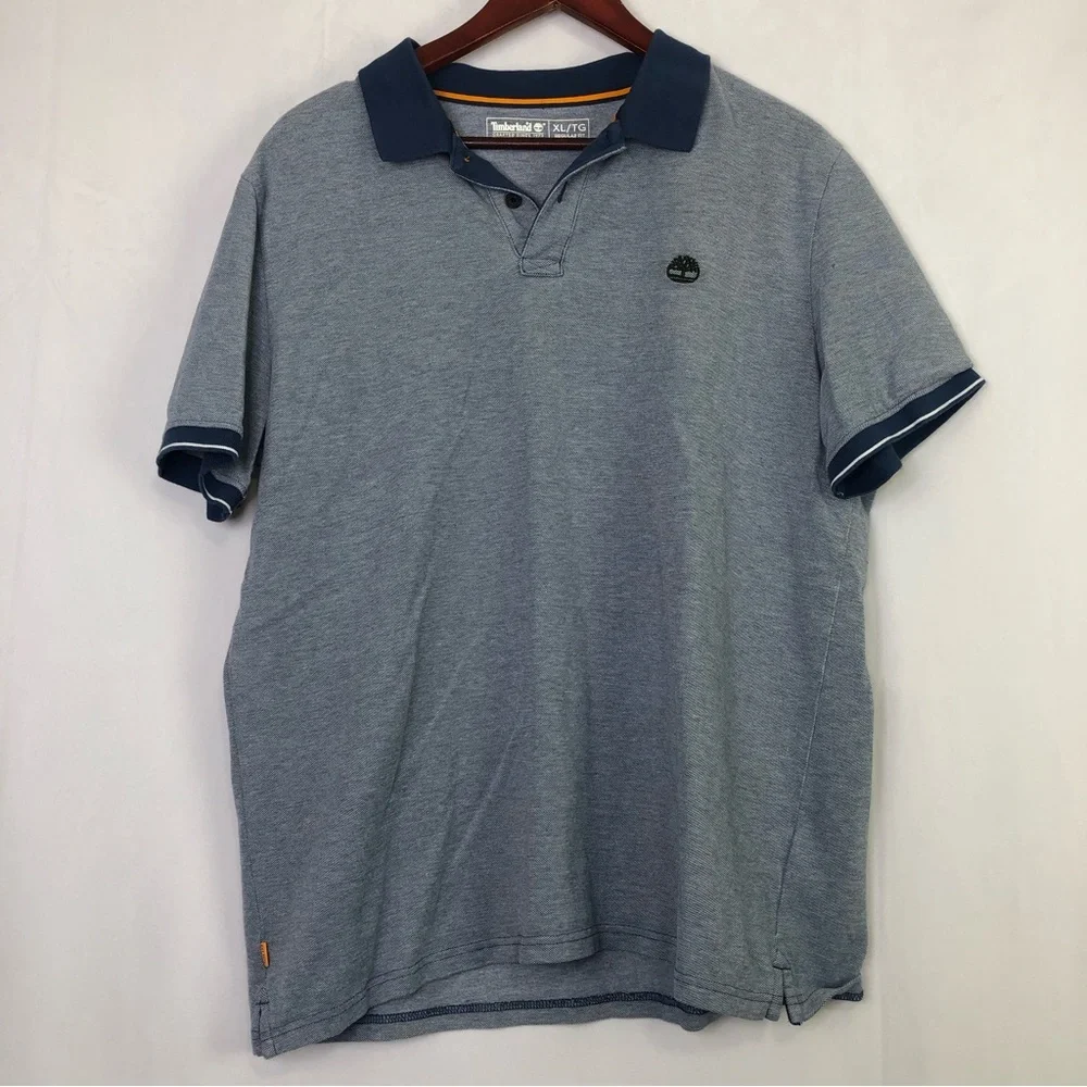 Timberland Polo Men’s Short Sleeve Regular Classic Workwear Formal Top Blue XL - Picture 10 of 10